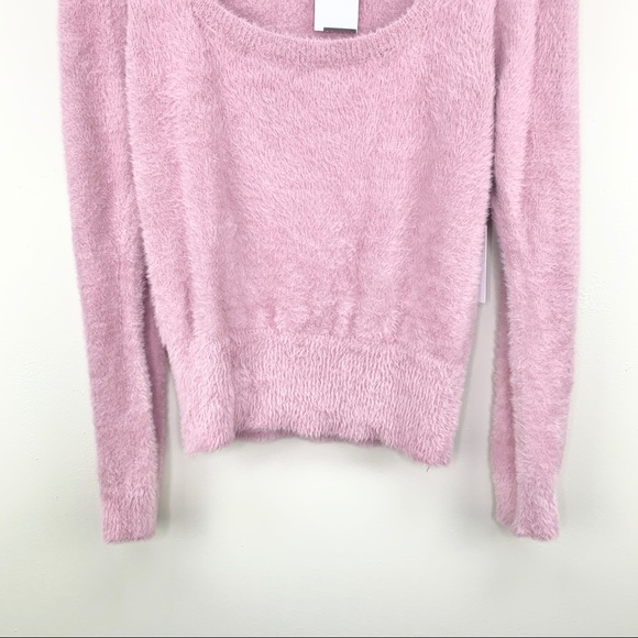 ASTR The Label Fuzzy Crop Sweater Lilac Size L - Picture 7 of 16